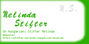 melinda stifter business card